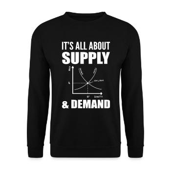 Wirtschaftswirtschaft Humor Statistiker - Unisex Pullover - Schwarz - Vorne - Alina (178cm) & Michal (187cm)