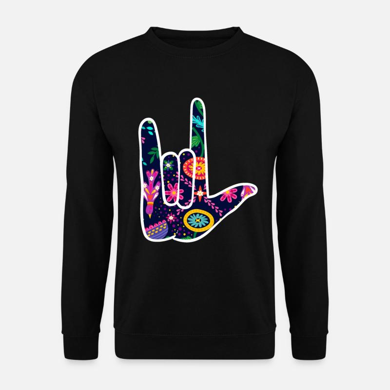 Ich liebe dich Gebärdensprache Slp - Unisex Pullover - Schwarz