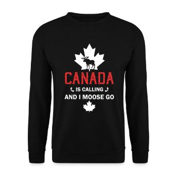 Kanada Elch Kanadische Flagge Maple Leaf - Unisex Pullover - Schwarz - Vorne - Alina (178cm) & Michal (187cm)