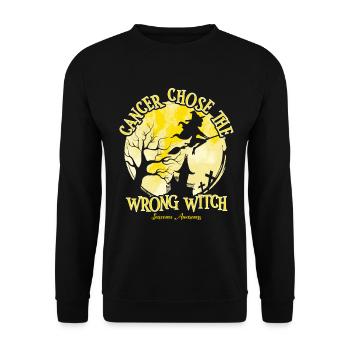 Cancer Witch Yellow Sarcoma Awareness - Unisex Sweatshirt - black - Front - Alina (178cm) & Michal (187cm)