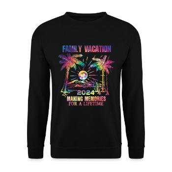 Family holidays 2024 make memories - Unisex Sweatshirt - black - Front - Alina (178cm) & Michal (187cm)