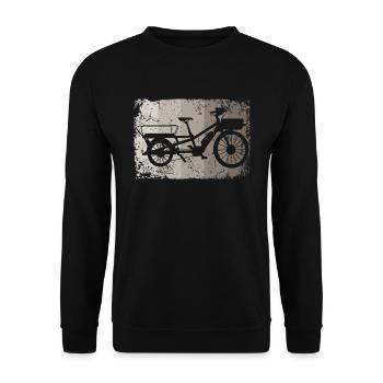 Lastenfahrrad Lastenrad Cargo Bike Cargobike - Unisex Sweatshirt - black - Front - Alina (178cm) & Michal (187cm)