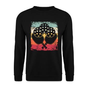 Wiffleball Club Retro Pickleball Team - Unisex Sweatshirt - black - Front - Alina (178cm) & Michal (187cm)