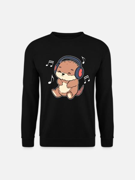 Musikliebhaber Otter Komponist - Unisex Pullover - Schwarz