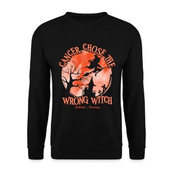 Sensibilisation à la leucémie de l’orange sorcière du cancer - Sweat-shirt Unisexe - noir - Devant - Alina (178cm) & Michal (187cm)