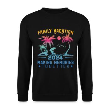 Sommer Familienurlaub 2024 - Unisex Pullover - Schwarz - Vorne - Alina (178cm) & Michal (187cm)