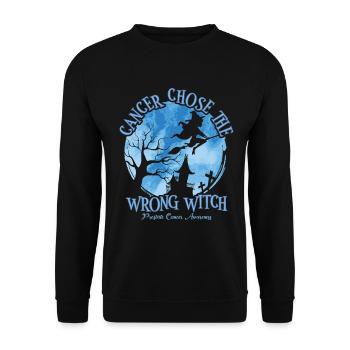 Cancer Witch Light Blue Prostate Cancer - Unisex Sweatshirt - black - Front - Alina (178cm) & Michal (187cm)