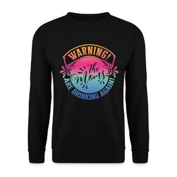 Warning Moms Friends Reunion Girls Trip - Unisex Sweatshirt - black - Front - Alina (178cm) & Michal (187cm)