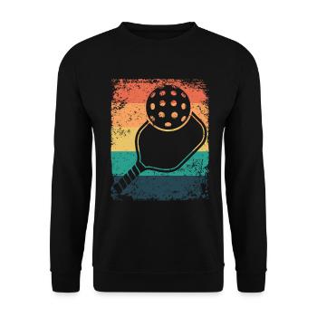 Wiffleball Club Retro Pickleball Team - Unisex Sweatshirt - black - Front - Alina (178cm) & Michal (187cm)