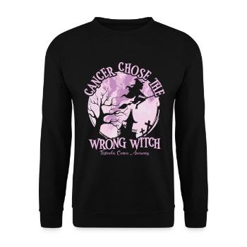 Cancer, Sorcière, Orchidée, Cancer Des Testicules - Sweat-shirt Unisexe - noir - Devant - Alina (178cm) & Michal (187cm)