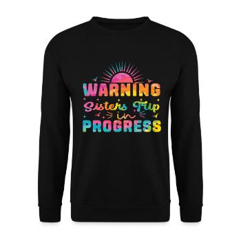 Warning Sisters Trip In Progress - Unisex Sweatshirt - black - Front - Alina (178cm) & Michal (187cm)
