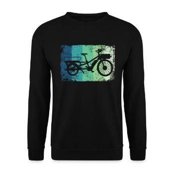 Lastenfahrrad Lastenrad Cargo Bike Cargobike - Unisex Sweatshirt - black - Front - Alina (178cm) & Michal (187cm)