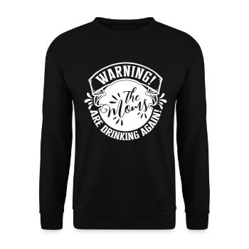 Warning Moms Friends Reunion Girls Trip - Unisex Sweatshirt - black - Front - Alina (178cm) & Michal (187cm)