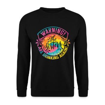 Avertissement : les filles boivent à nouveau - Sweat-shirt Unisexe - noir - Devant - Alina (178cm) & Michal (187cm)