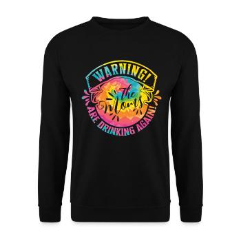 Warning Moms Friends Reunion Girls Trip - Unisex Sweatshirt - black - Front - Alina (178cm) & Michal (187cm)