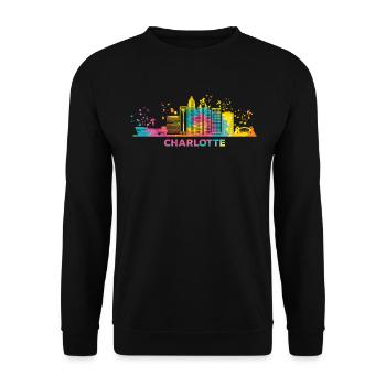 Charlottean's Skyline Charlotte - Unisex Sweatshirt - black - Front - Alina (178cm) & Michal (187cm)