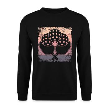 Wiffleball Club Retro Pickleball Team - Unisex Sweatshirt - black - Front - Alina (178cm) & Michal (187cm)