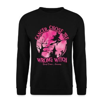 Cancer Sorcière Rose Cancer du sein - Sweat-shirt Unisexe - noir - Devant - Alina (178cm) & Michal (187cm)