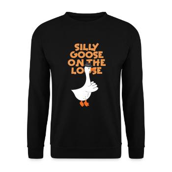 Die Dumme Gans Auf Freiem Fuß - Unisex Pullover - Schwarz - Vorne - Alina (178cm) & Michal (187cm)