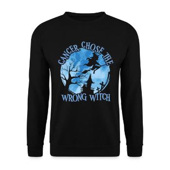 Cancer Witch Light Blue Prostate Cancer - Unisex Sweatshirt - black - Front - Alina (178cm) & Michal (187cm)