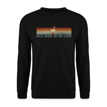 The stupid goose on the loose - Unisex Sweatshirt - black - Front - Alina (178cm) & Michal (187cm)