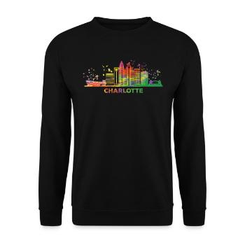 Charlottean's Skyline Charlotte - Unisex Sweatshirt - black - Front - Alina (178cm) & Michal (187cm)