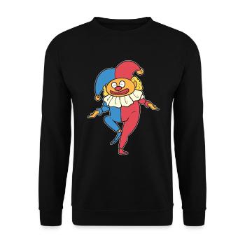 Zirkusclown Clown - Unisex Pullover - Schwarz - Vorne - Alina (178cm) & Michal (187cm)