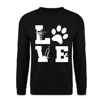 Tierliebhaber Veterinärassistent - Unisex Pullover - Schwarz - Vorne - Alina (178cm) & Michal (187cm)