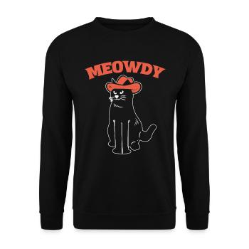 Meowdy Katze Groomer - Unisex Pullover - Schwarz - Vorne - Alina (178cm) & Michal (187cm)