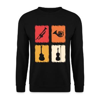 Musikinstrumente Musikdirektor - Unisex Pullover - Schwarz - Vorne - Alina (178cm) & Michal (187cm)
