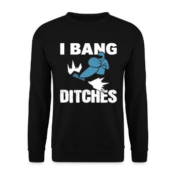 I Bang Ditches Winter Sportliebhaber - Unisex Pullover - Schwarz - Vorne - Alina (178cm) & Michal (187cm)