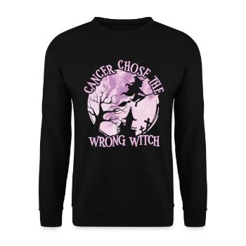 Cancer, Sorcière, Orchidée, Cancer Des Testicules - Sweat-shirt Unisexe - noir - Devant - Alina (178cm) & Michal (187cm)