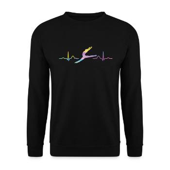 Ballet, Danseur, Battement de cœur, Ecg, Ballerine - Sweat-shirt Unisexe - noir - Devant - Alina (178cm) & Michal (187cm)