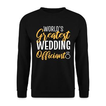 Lustige Hochzeitsoffizierin Richter - Unisex Pullover - Schwarz - Vorne - Alina (178cm) & Michal (187cm)