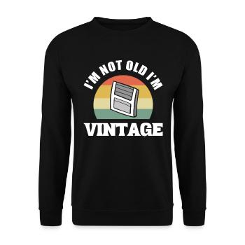 I'm Not Old I'm Vintage Antiquitätensammler - Unisex Pullover - Schwarz - Vorne - Alina (178cm) & Michal (187cm)