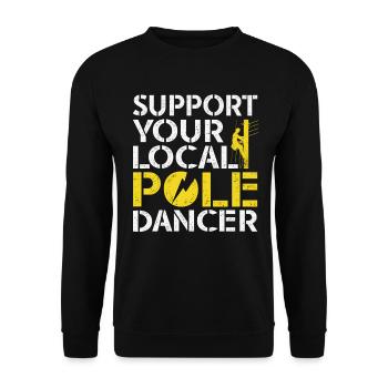 Support Your Local Pole Dancer Lineman - Unisex Sweatshirt - black - Front - Alina (178cm) & Michal (187cm)