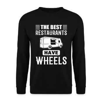 Restaurant auf Rädern Koch oder Kochen - Unisex Pullover - Schwarz - Vorne - Alina (178cm) & Michal (187cm)