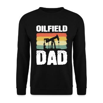 Oilfield Dad Ölfeldarbeiter - Unisex Pullover - Schwarz - Vorne - Alina (178cm) & Michal (187cm)