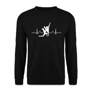Ballett Tänzer Herzschlag Ekg Ballerina - Unisex Pullover - Schwarz - Vorne - Alina (178cm) & Michal (187cm)