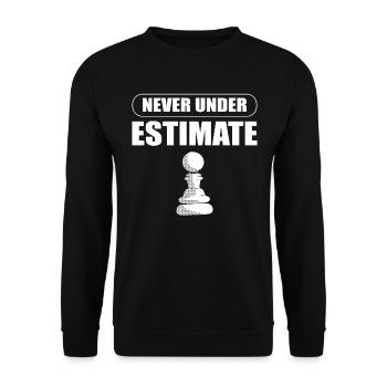Never Underestimate Brettspielliebhaber - Unisex Pullover - Schwarz - Vorne - Alina (178cm) & Michal (187cm)