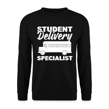Student Delivery Specialist Busbetreiber - Unisex Pullover - Schwarz - Vorne - Alina (178cm) & Michal (187cm)
