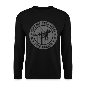 Support Your Local Pole Dancer Lineman - Unisex Sweatshirt - black - Front - Alina (178cm) & Michal (187cm)