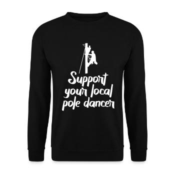 Soutenez votre monteur de lignes Pole Dancer local - Sweat-shirt Unisexe - noir - Devant - Alina (178cm) & Michal (187cm)
