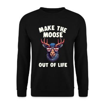la vie en orignal Cool Moose - Sweat-shirt Unisexe - noir - Devant - Alina (178cm) & Michal (187cm)