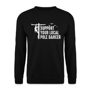 American Lineman Powerline Worker Design - Unisex Sweatshirt - black - Front - Alina (178cm) & Michal (187cm)