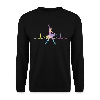 Ballet, Dancer, Heartbeat, Ekg, Ballerina - Unisex Sweatshirt - black - Front - Alina (178cm) & Michal (187cm)