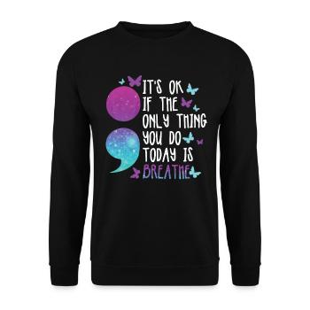 psycMental Health Warrior Purple And Turquoise - Unisex Sweatshirt - black - Front - Alina (178cm) & Michal (187cm)