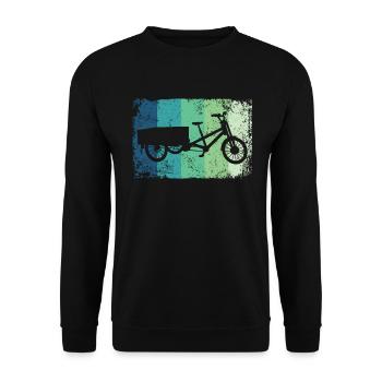 Lastenfahrrad Lastenrad Cargo Bike Cargobike - Unisex Sweatshirt - black - Front - Alina (178cm) & Michal (187cm)