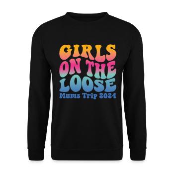 Girls On The Loose Mums Trip 2024 - Unisex Pullover - Schwarz - Vorne - Alina (178cm) & Michal (187cm)