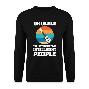 Lustiger Ukelele -Liebhaber Luthier - Unisex Pullover - Schwarz - Vorne - Alina (178cm) & Michal (187cm)